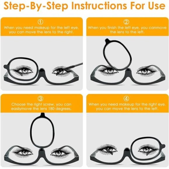 2-Pack Flip Lens Makeup Glasses – One-Eye Magnifier for Precise Eye Makeup X1.0 - Picture 3 of 5